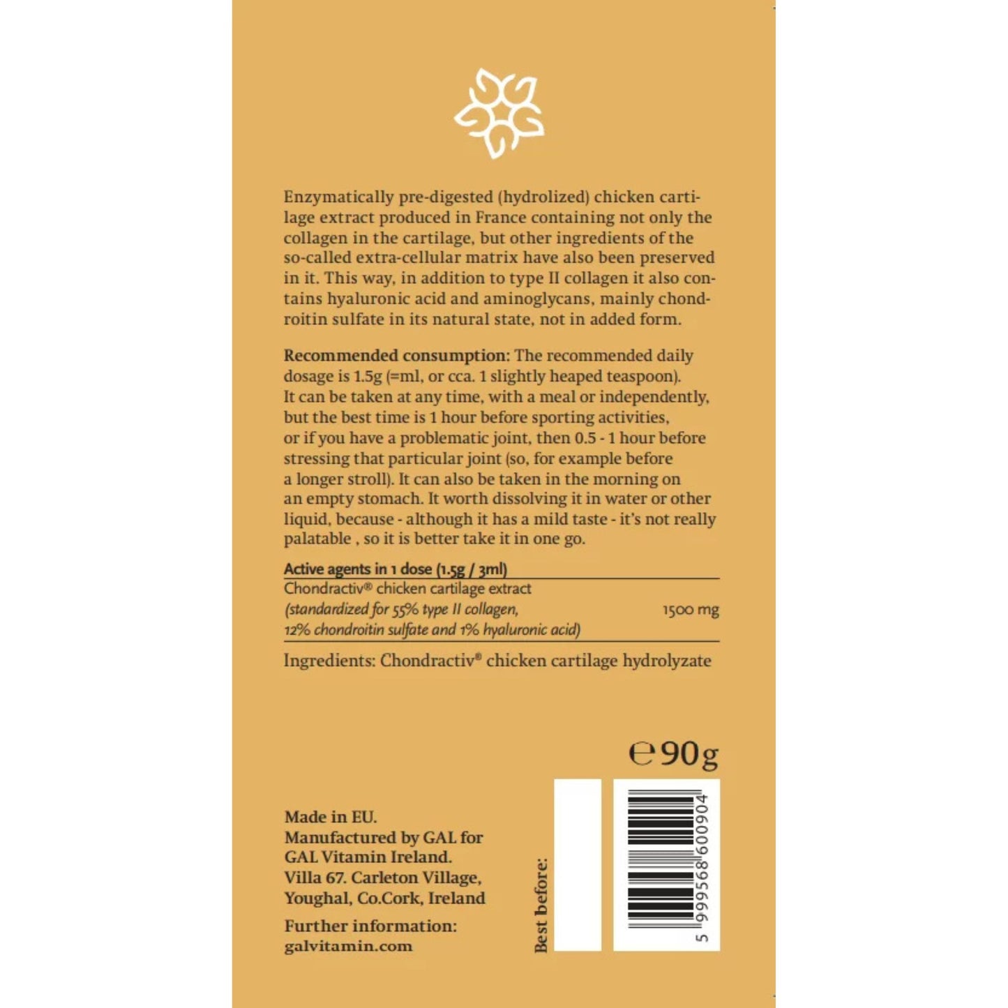 GAL Chicken Cartilage Complex – Type II Collagen (60 doses)