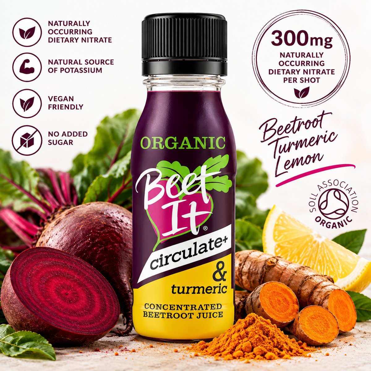 Beet It Organic Beetroot & Turmeric Shot 70ml – 300mg Dietary Nitrate