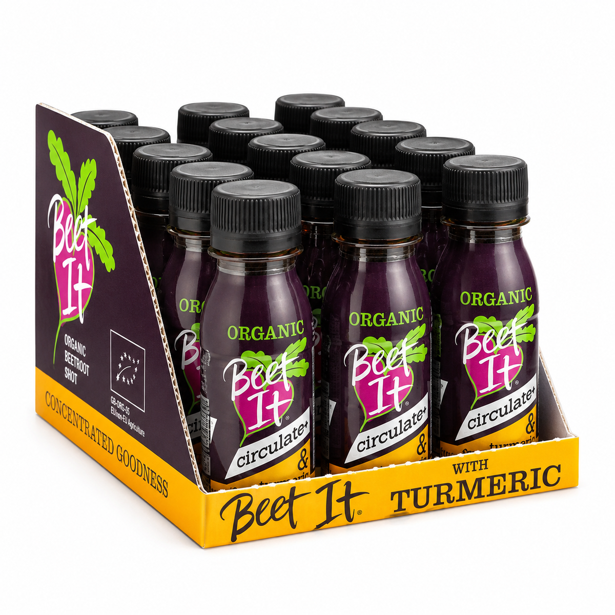 Beet It Organic Beetroot & Turmeric Shots – 300mg Dietary Nitrate | 15 x 70ml
