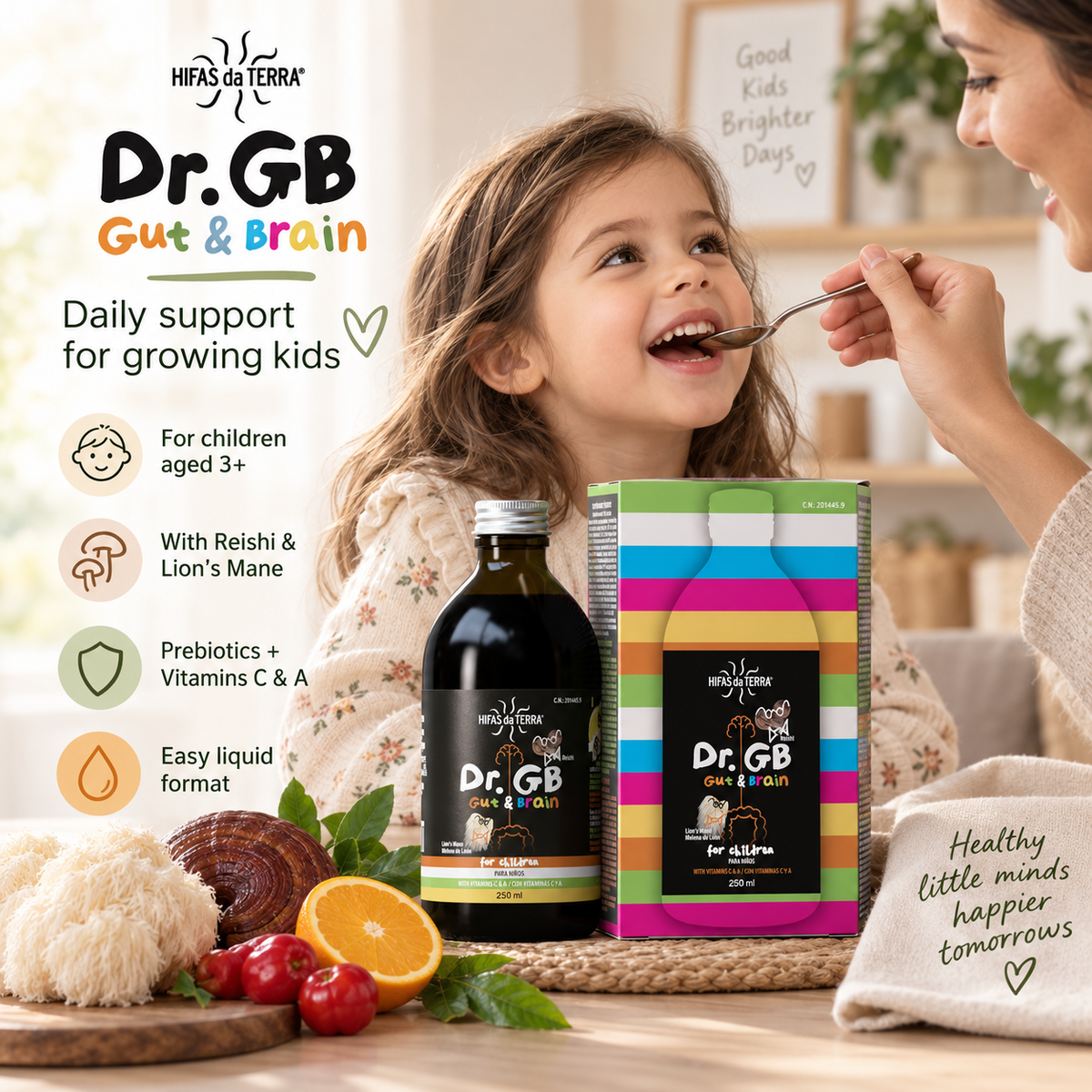 Dr. GB Gut & Brain Syrup for Children 3+ – Reishi & Lion’s Mane