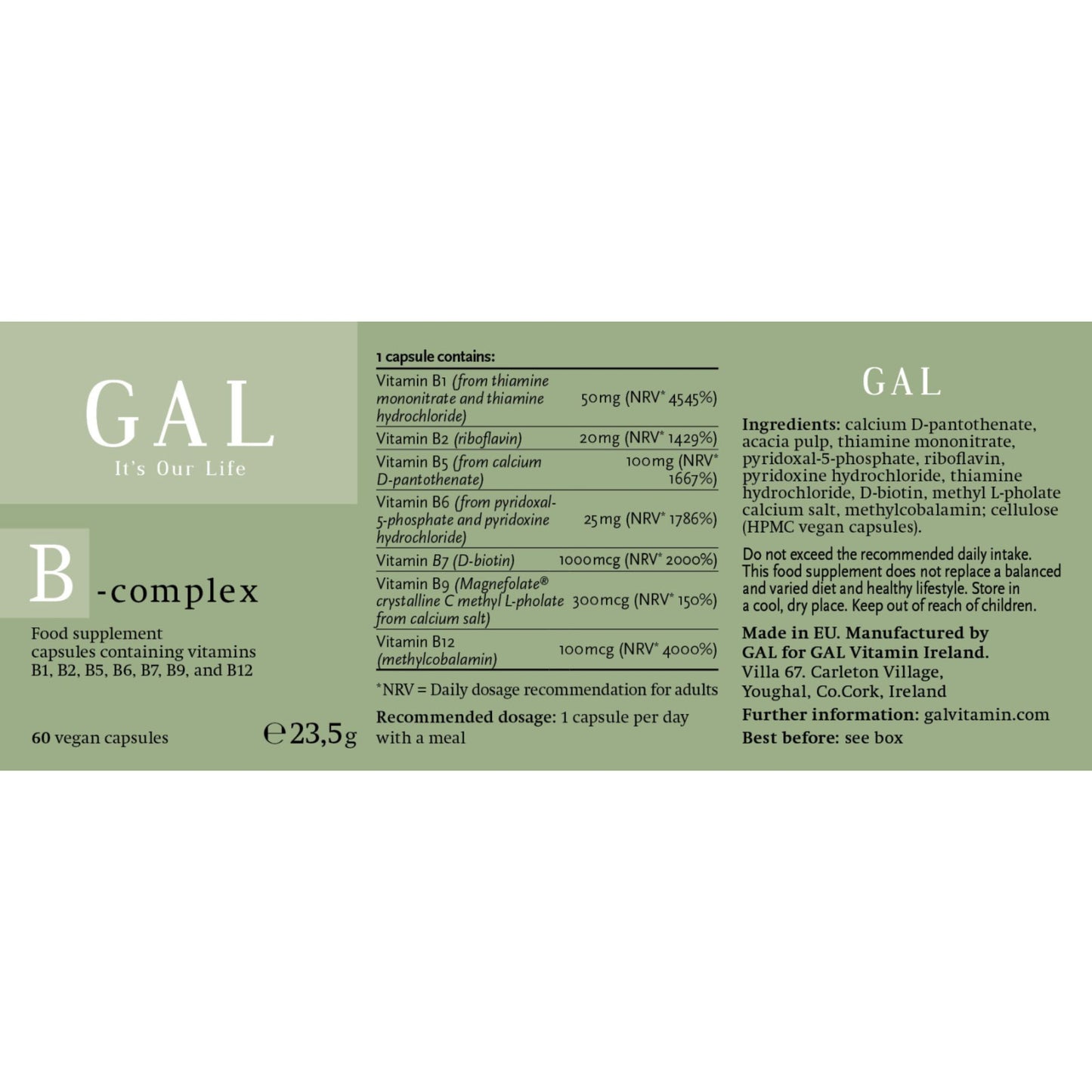 GAL B-Complex – Active B Vitamins (60 Capsules)