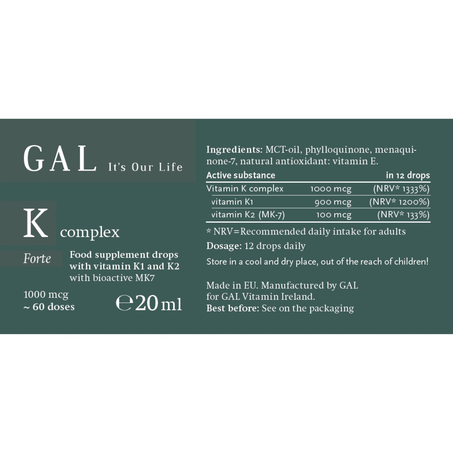 GAL K-Complex Forte Drops (60 doses)