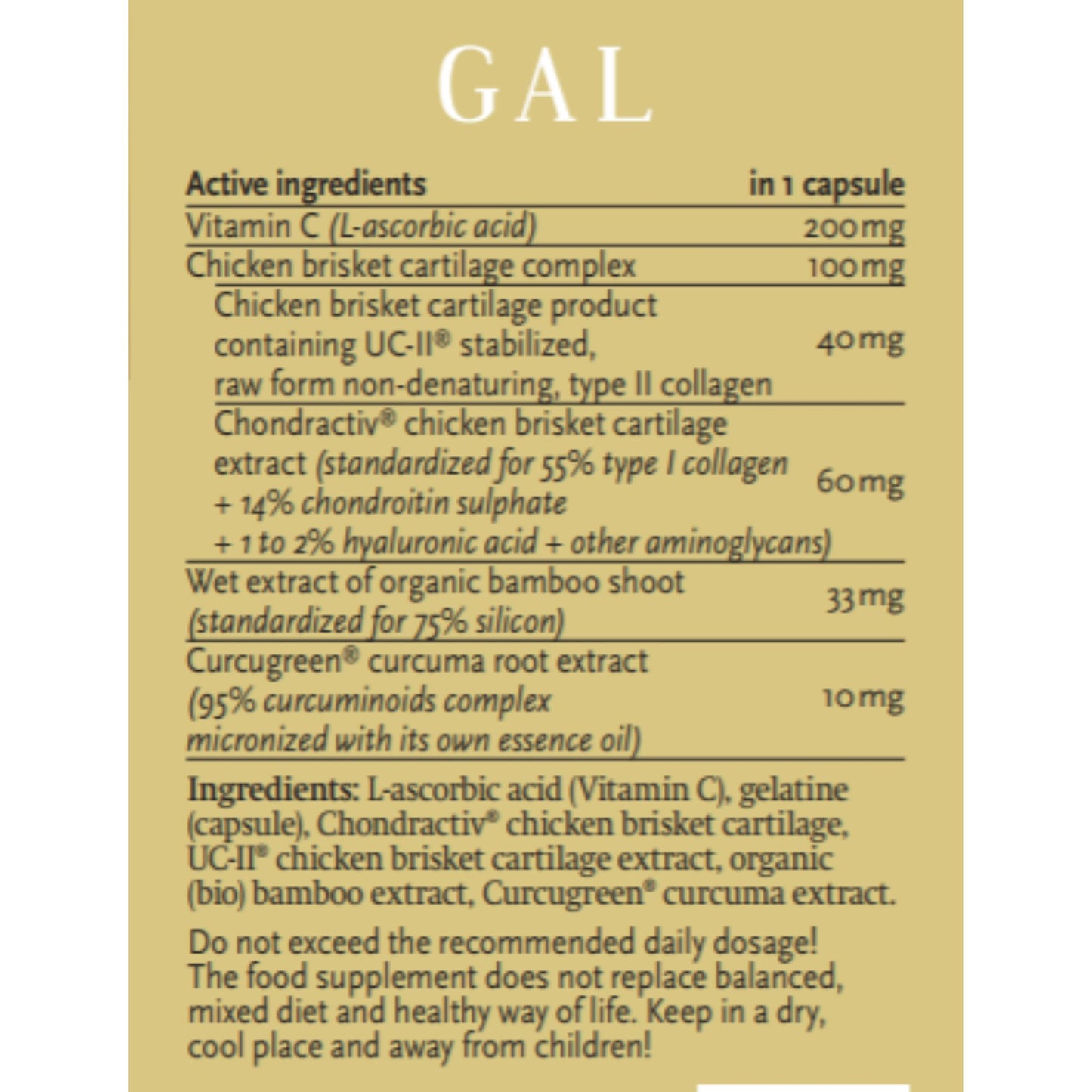 GAL UC-II® Cartilage Joint Complex – Advanced Joint & Cartilage Support (60 Capsules)
