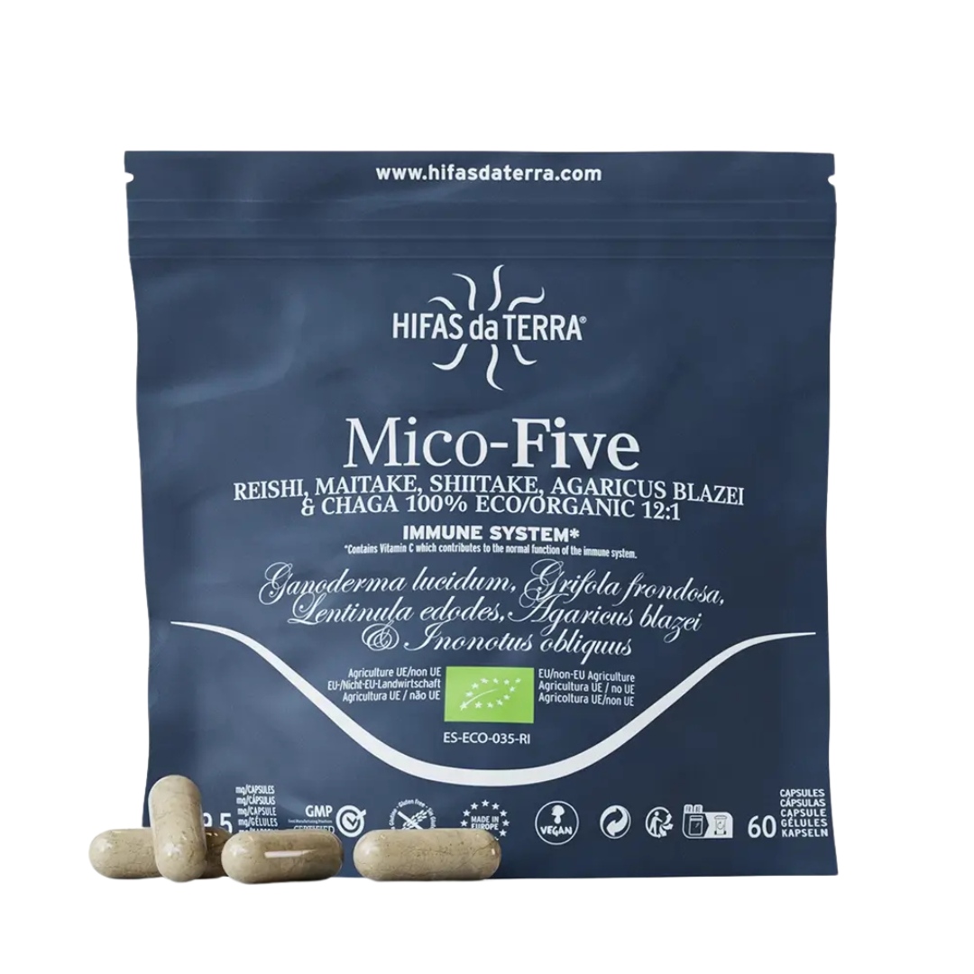 Mico-Five® – Reishi, Maitake, Shiitake, Sun Mushroom & Chaga Extracts + Vitamin C