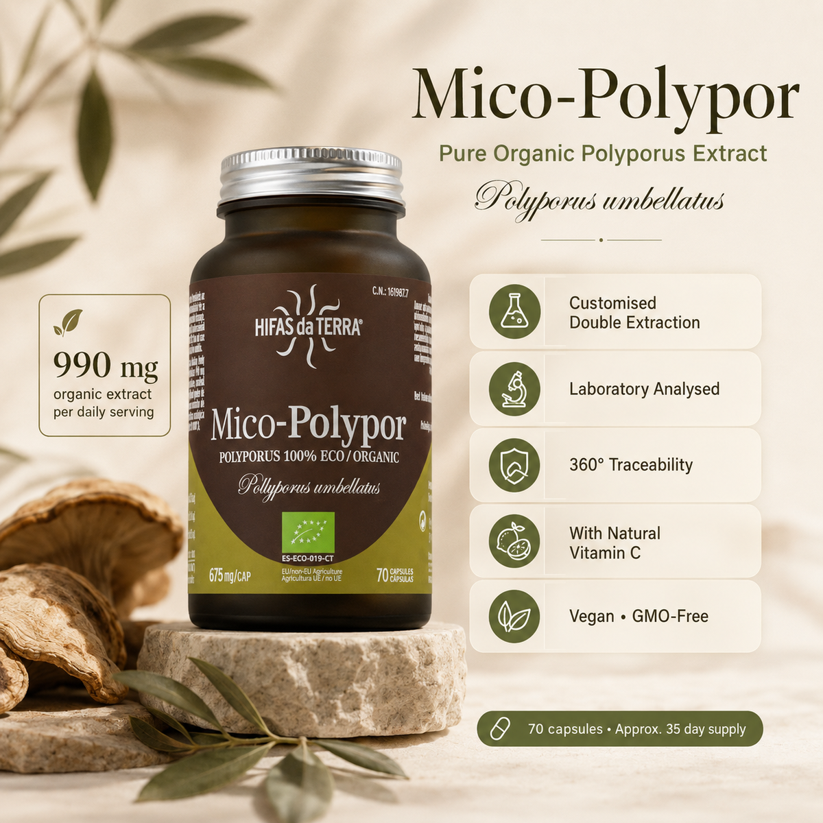 Mico-Polypor – Organic Polyporus Extract + Vitamin C