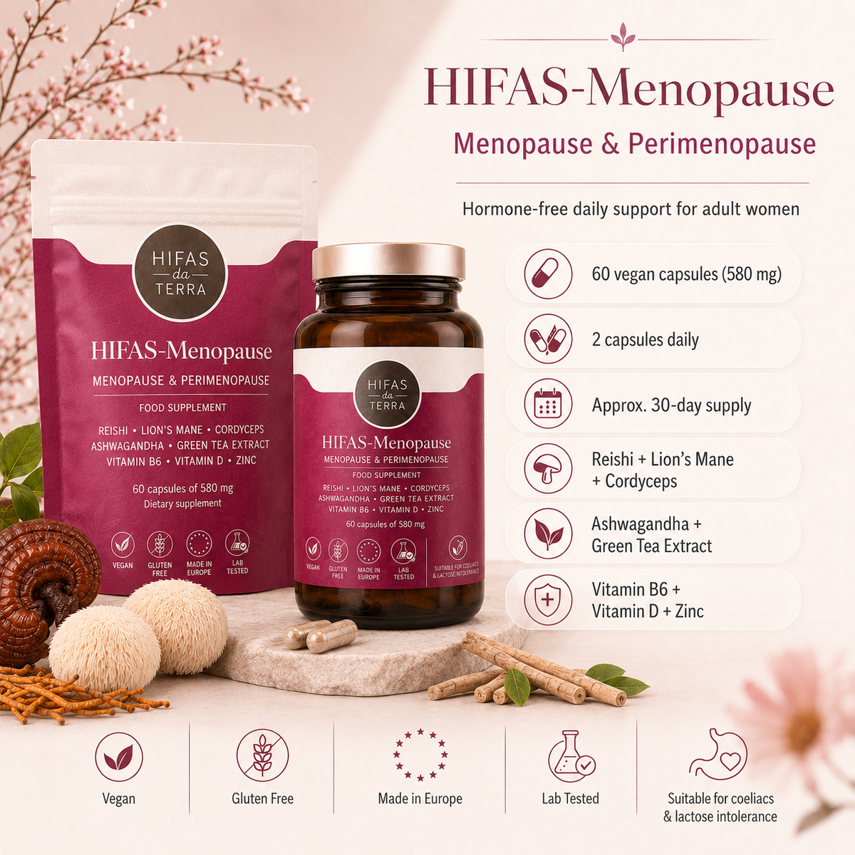 HIFAS-Menopause – Menopause & Perimenopause Support – 60 Vegan Capsules
