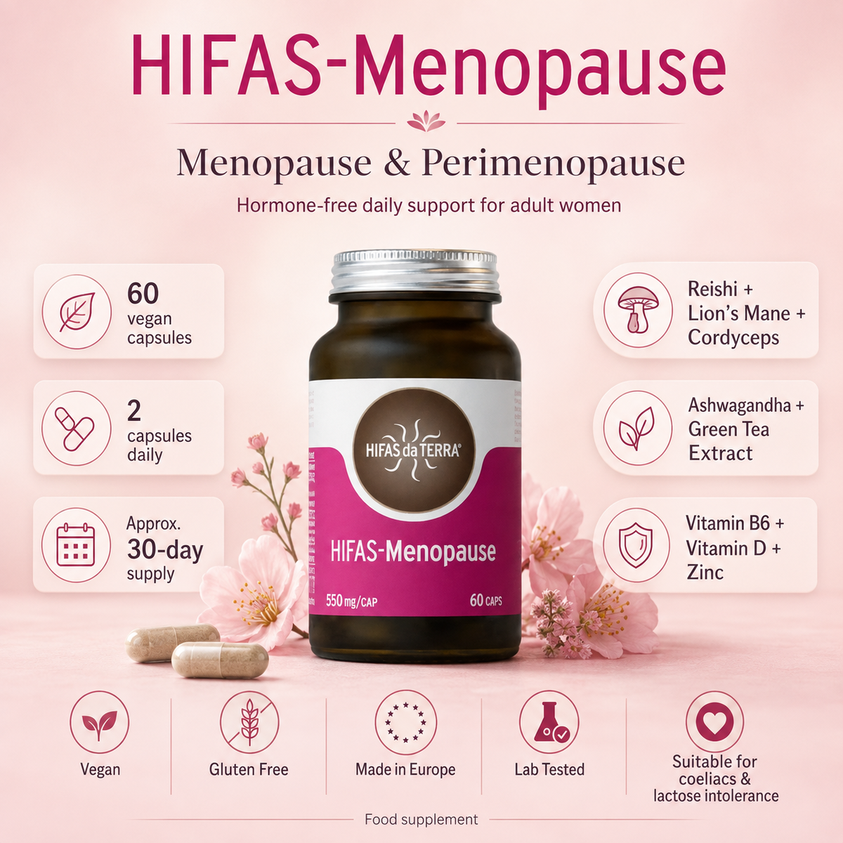 HIFAS-Menopause – Menopause & Perimenopause Support – 60 Vegan Capsules