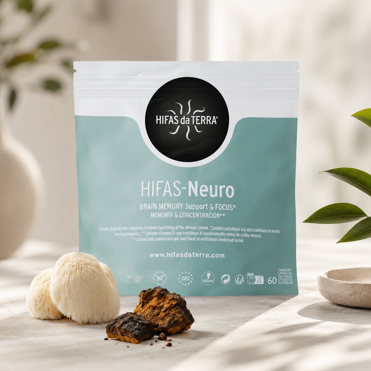 HIFAS-Neuro Lion’s Mane & Chaga – Memory & Concentration – 60 Vegan Capsules