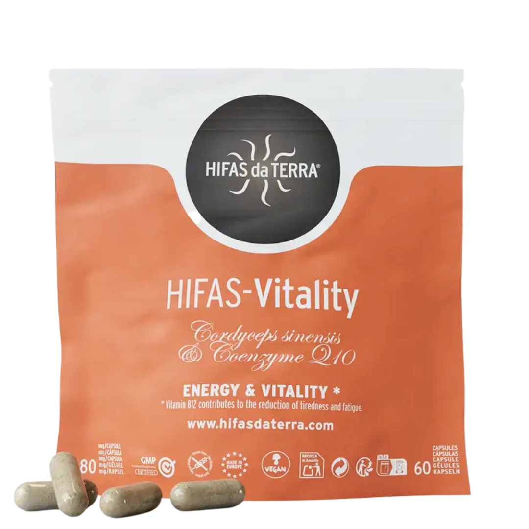 HIFAS-Vitality Cordyceps, Siberian Ginseng & CoQ10 – Energy & Fatigue – 60 Vegan Capsules