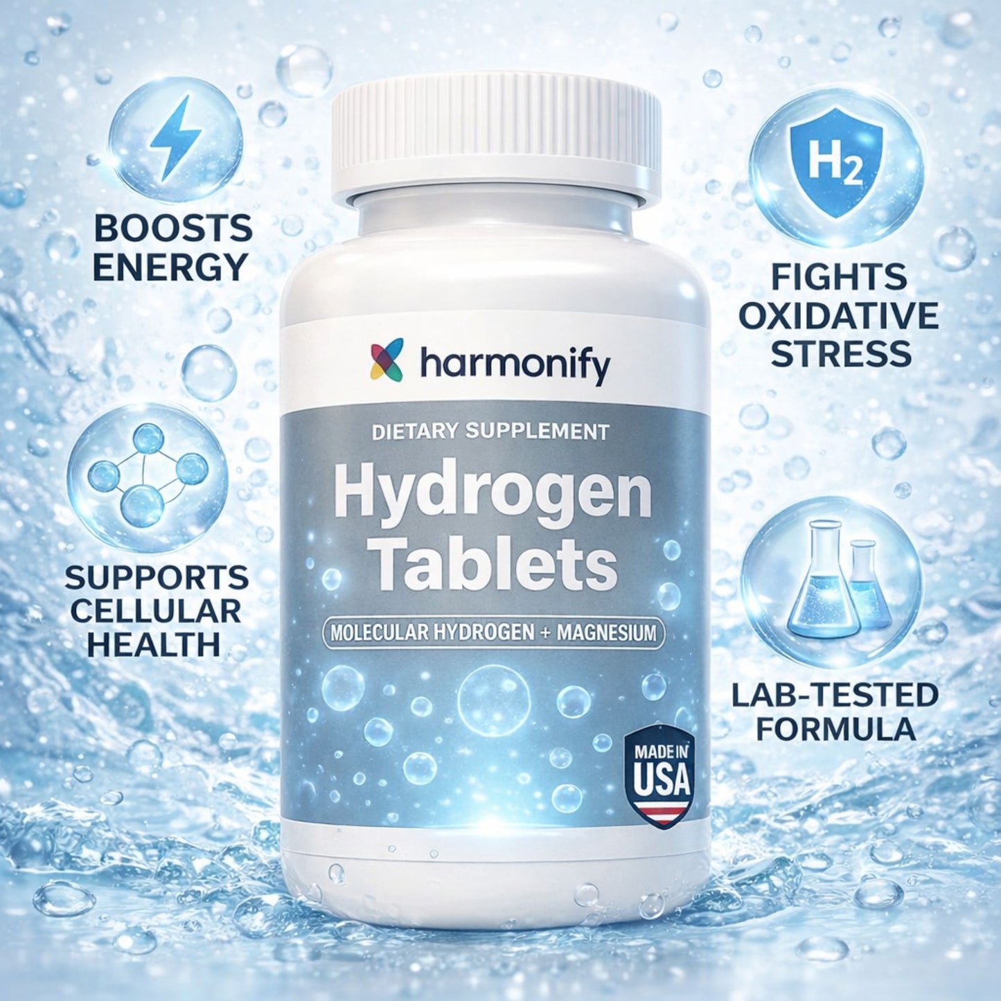 HARMONIFY Molecular Hydrogen + Magnesium Tablets