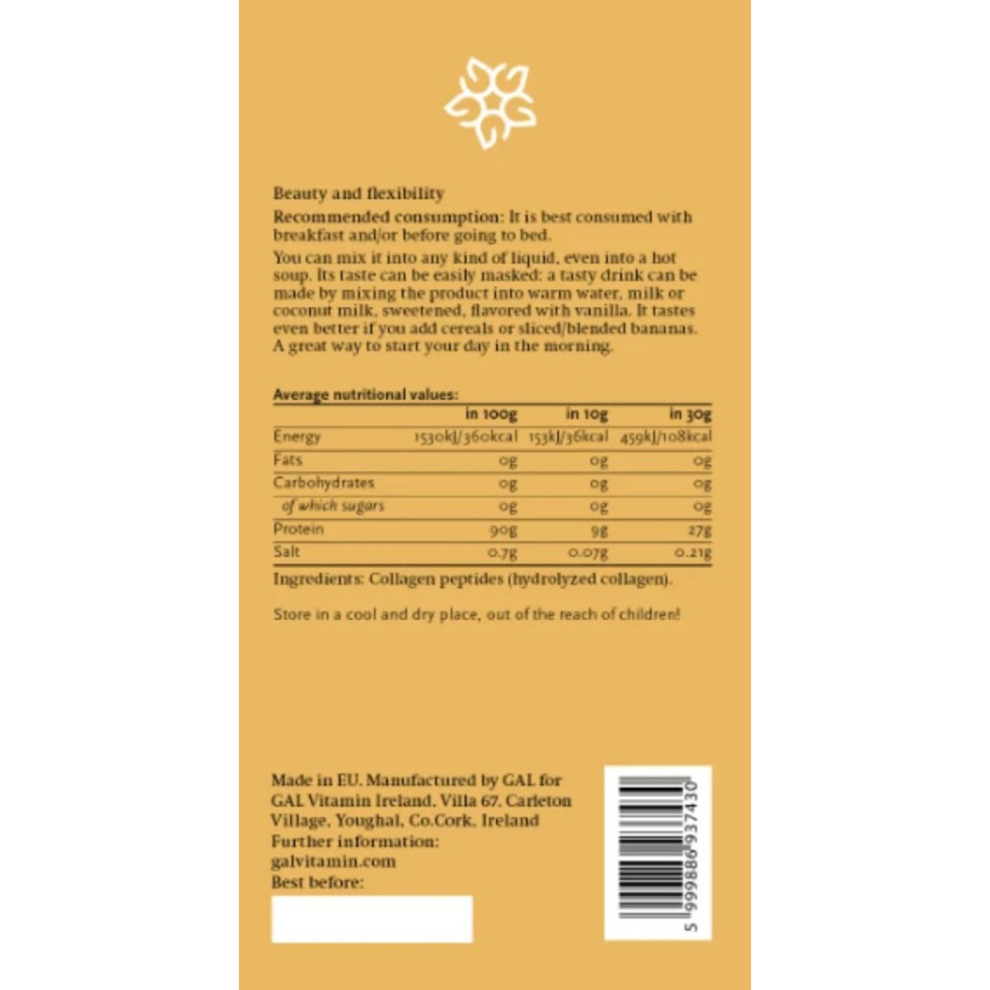 GAL Bovine Collagen Peptides Powder – High Absorption Collagen for Skin, Hair, Nails & Joints